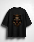 Back Mockup: CHIMYA The Lone Wolf wolf graphic oversized black t shirt back print design