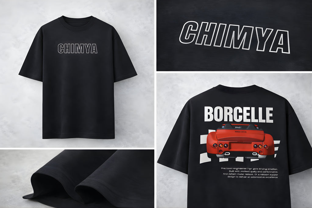 CHIMYA Borcelle Oversized Terry T-Shirt – Premium Streetwear Edition | Unisex Luxury Oversized Tee