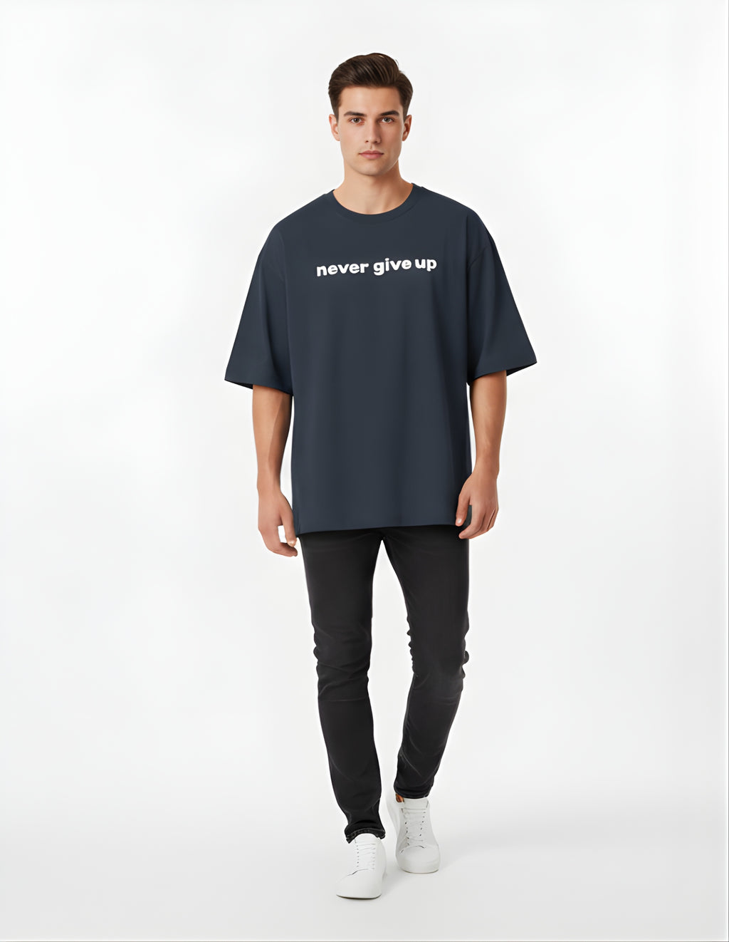 Never Give Up Oversized Gym T-Shirt – Chimya