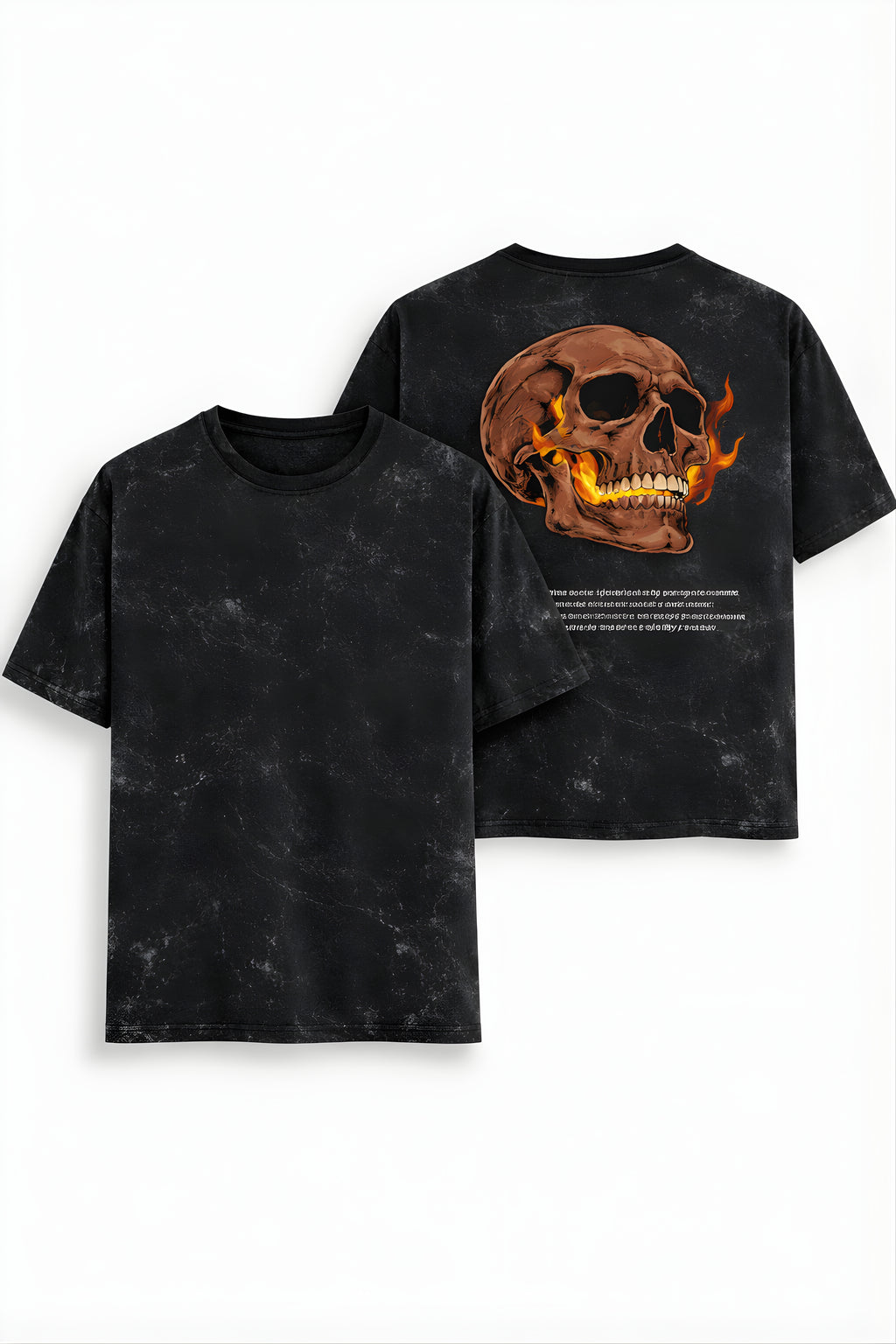 Inferno Skull Acid Wash Oversized T-Shirt – Chimya