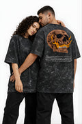 Inferno Skull Acid Wash Oversized T-Shirt – Chimya