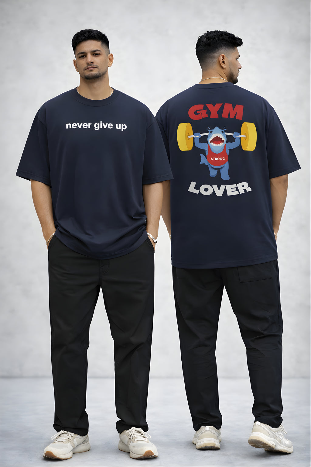 Never Give Up Oversized Gym T-Shirt – Chimya