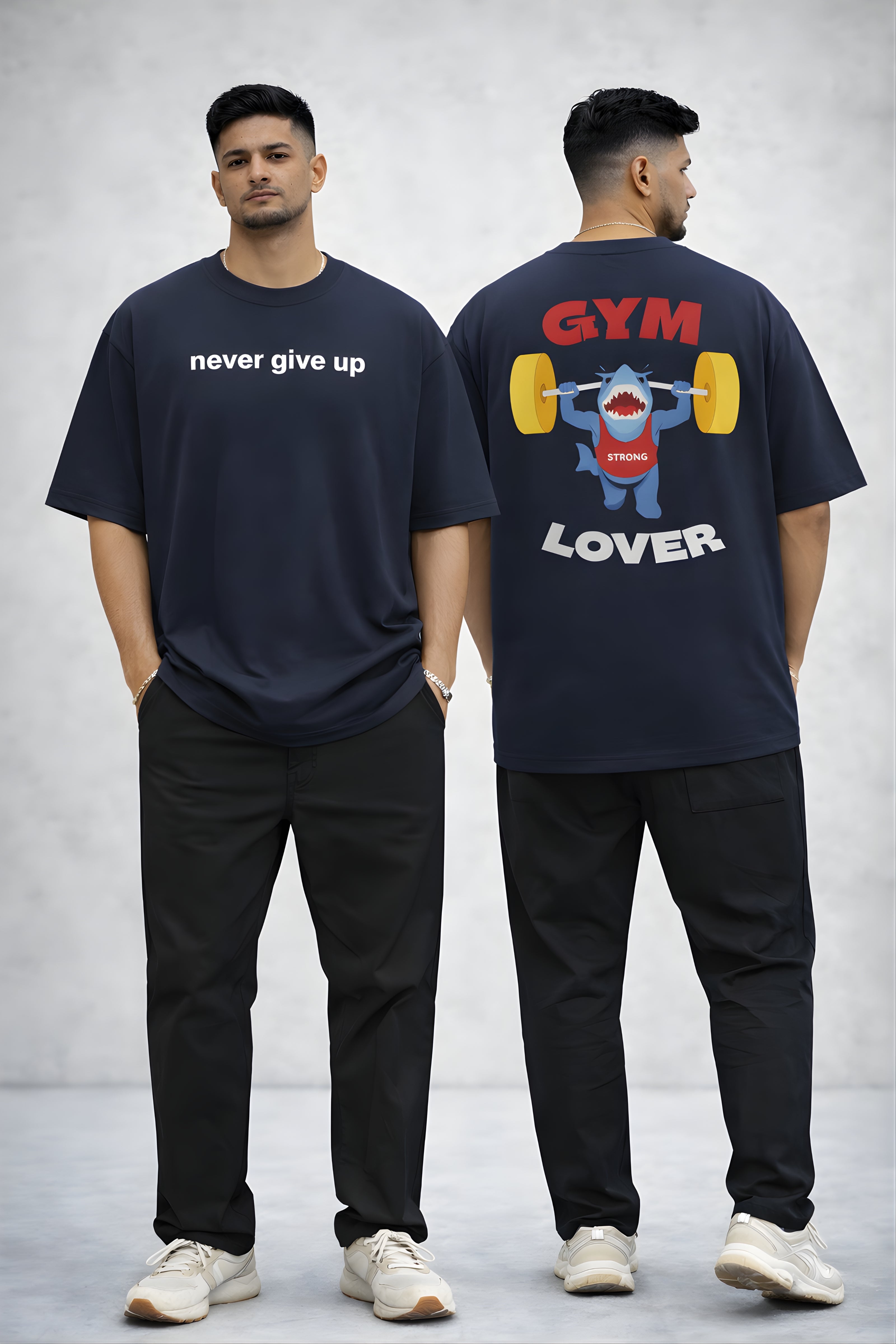 Never Give Up Oversized Gym T-Shirt – Chimya